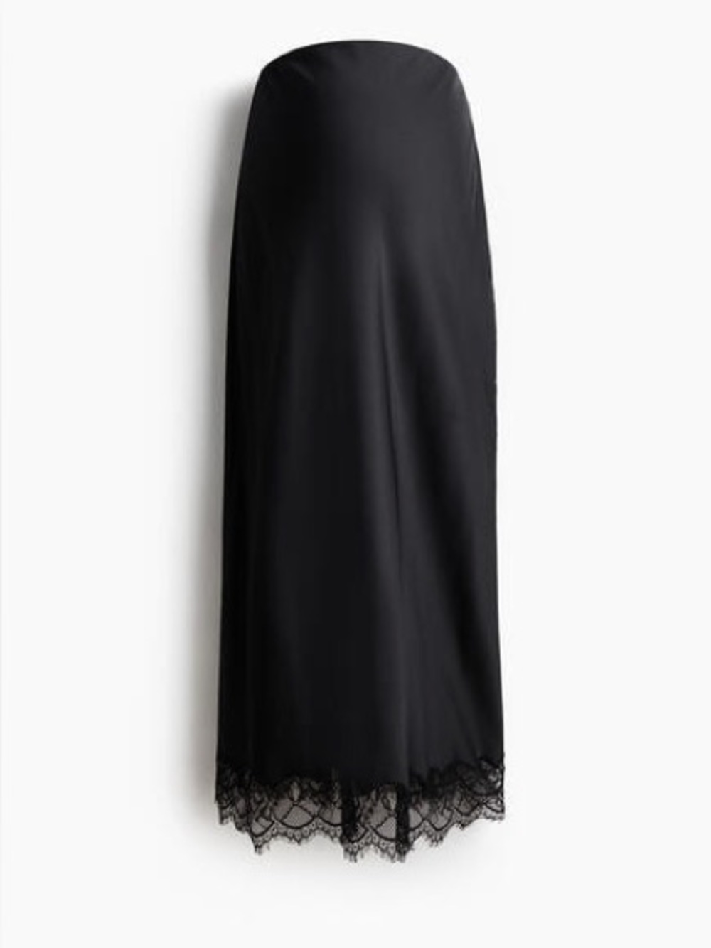 Black Lace-Hem Bias Skirt
